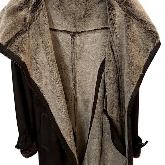 Marc New York Belted suede jacket with faux fur lining - Picture 2 of 7